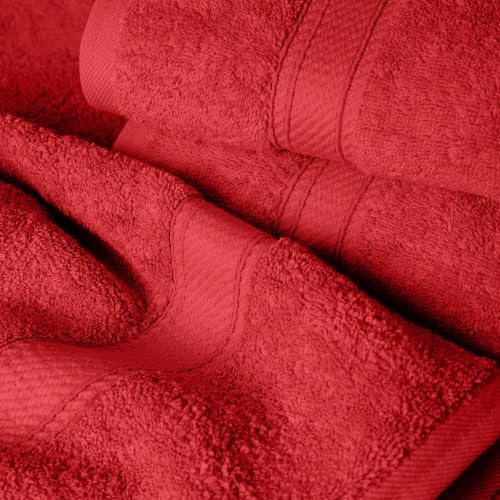 Superior Egyptian Cotton Plush & Absorbent, Bath Towel Set of 4, Red