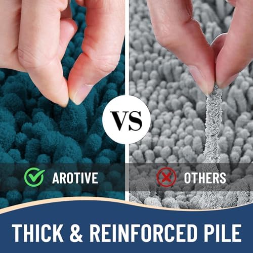 Arotive Bathroom Rugs Mat 50x30, Soft Absorbent Chenille Shaggy Bath Mat