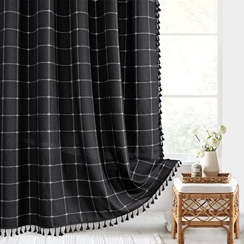 Gibelle Long Boho Farmhouse Shower Curtain for Bathroom 72x78