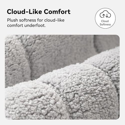 GRANNY SAYS Gray Bathroom Rug 16" x 24", Non-Slip Microfiber Bath Mat