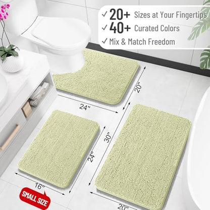 OLANLY Bathroom Runner Rugs 45x27, Extra Soft Absorbent Chenille Bath Rugs