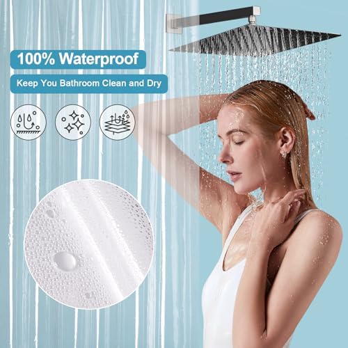 EurCross Narrow Wide 54 by 78 inch Long Shower Curtain Liner with 5 Magnets