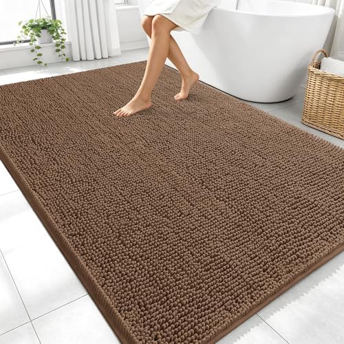 OLANLY Large Bathroom Rugs 70x46, Extra Soft Absorbent Chenille Bath Rugs