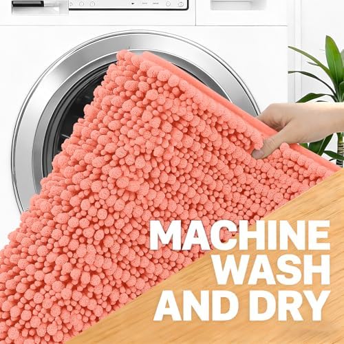 OLANLY Bathroom Rugs 30x20, Thick Soft Absorbent Chenille Bath Rugs