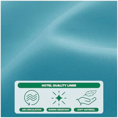 Fabric Shower Curtain Liner 72"W x 84"L-Blue Extra Long Shower Liners