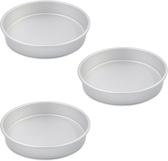 6 x 2 Inch Heart Shaped Cake Pans Set of 2, Aluminum Heart Cake Tin, Baking Cake Pan for Wedding, Party, Family Occasions, Chocolate, Bread. (Round, 9×2 Round Cake Pan, Set of 3)