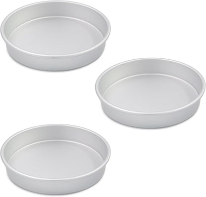 6 x 2 Inch Heart Shaped Cake Pans Set of 2, Aluminum Heart Cake Tin, Baking Cake Pan for Wedding, Party, Family Occasions, Chocolate, Bread. (Round, 9×2 Round Cake Pan, Set of 3)