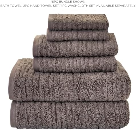 SKL Home CloudSoft Bath Towel, 100% Cotton Luxury, Mink Brown
