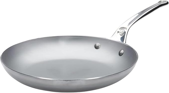 de Buyer MINERAL B Pro Carbon Steel Omelette Pan - 11” Diameter, 8.3” Cooking Surface - Naturally Non-Stick Finish - Made in France