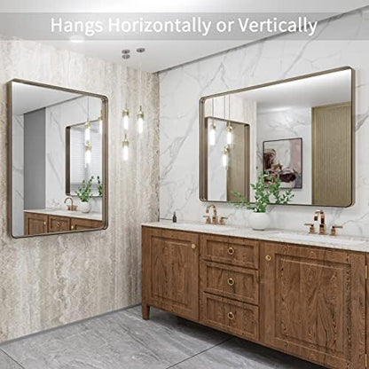 LOAAO 40"X32" Bronze Bathroom Mirror
