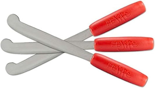 PB-JIFE! The Ultimate PB knife. Stir, scrape, and clean the BIG Jars (Red, 3)