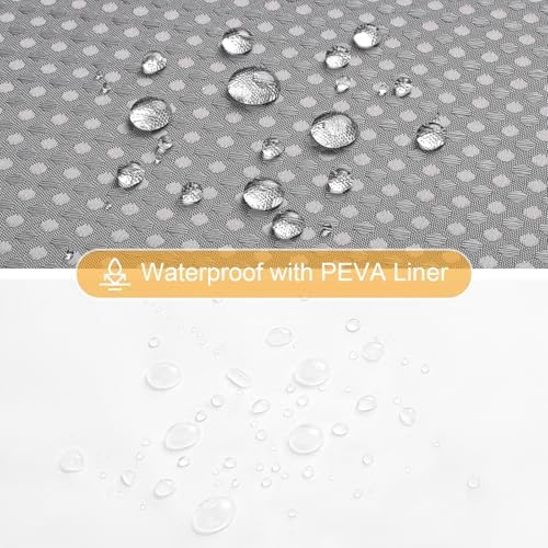 Gibelle 3 in 1 Grey Shower Curtain with PEVA Liner, 12 Hooks, 72x72