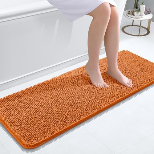 OLANLY Bathroom Runner Rugs 47x17, Extra Soft Absorbent Chenille Bath Rugs