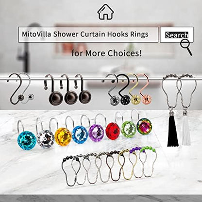 Purple Diamond Crystal Bling Shower Curtain Hooks Rings for Bathroom,12PCS