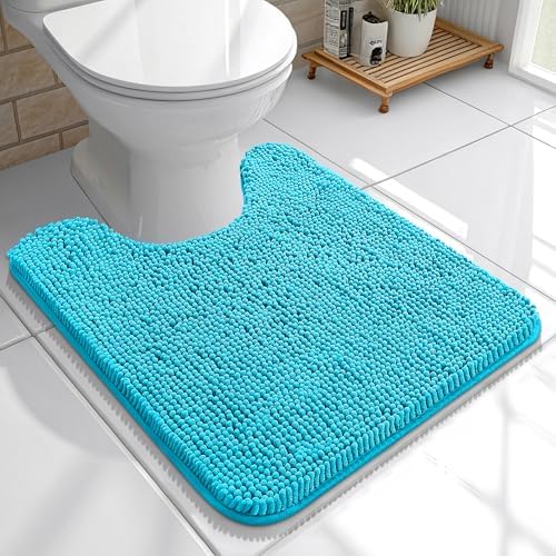 OLANLY Toilet Rugs U-Shaped 20x20, Soft Absorbent Chenille Contour Rugs