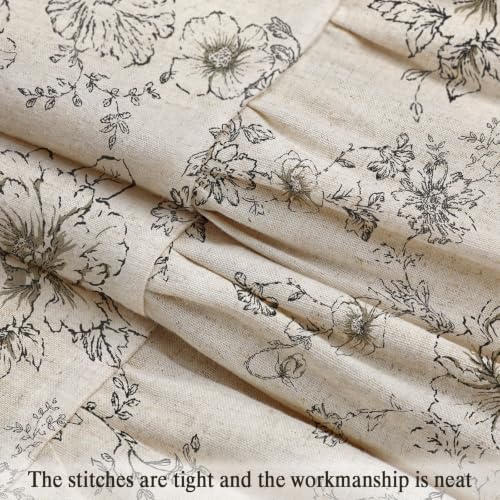 Farmhouse Floral Shower Curtain with Ruffle Hem for Bathroom
