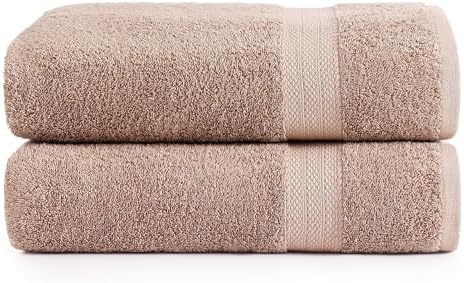 LANE LINEN Large Bath Sheet Set Oversized Soft Absorbent Quick Dry - Taupe