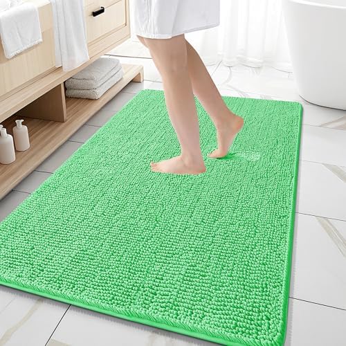OLANLY Large Bathroom Rugs 59x35, Extra Soft Absorbent Chenille Bath Rugs