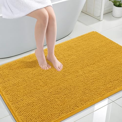 OLANLY Large Bathroom Rugs 47x32, Extra Soft Absorbent Chenille Bath Rugs