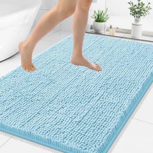 Smiry Bathroom Rugs 48X32, Luxury Chenille Extra Soft Absorbent Bath Mat
