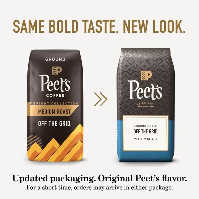 Peet's Coffee, Medium Roast Ground Coffee, 100% Arabica-Coffee - Off the Grid Blend 10.5 Ounce Bag (Pack of 3)