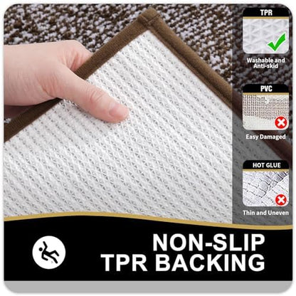 OLANLY Bathroom Rugs 30x20, Soft Absorbent Microfiber Bath Rugs, Brown