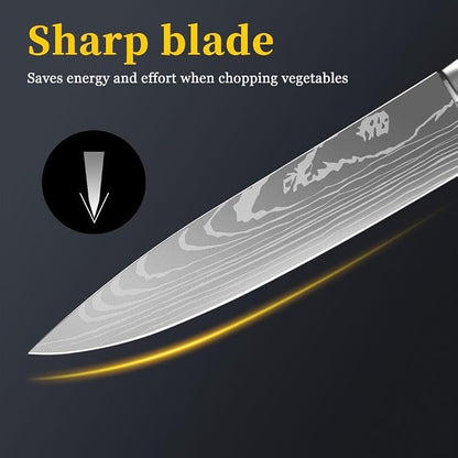 MDHAND 8 Inch Chef Knife, Professional High Carbon Stainless Steel Kitchen Knife with Ergonomic Pakkawood Handle, Ultra Sharp Cooking Knives, Dishwasher Safe, Chef Gifts