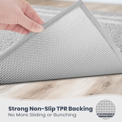 PURRUGS Bathroom Rug, Bath Mat, 30" x 60", Light Grey