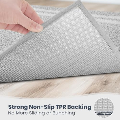 PURRUGS Bathroom Rug, Bath Mat, 30" x 60", Light Grey