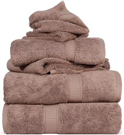 Superior Egyptian Cotton Ultra Plush & Absorbent, 6 Piece Set, Muted Mauve
