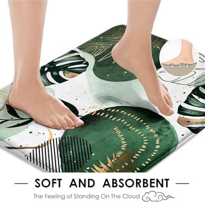 Bathroom Sets with Shower Curtain and Rugs, 4 Pcs, Boho Sage Green