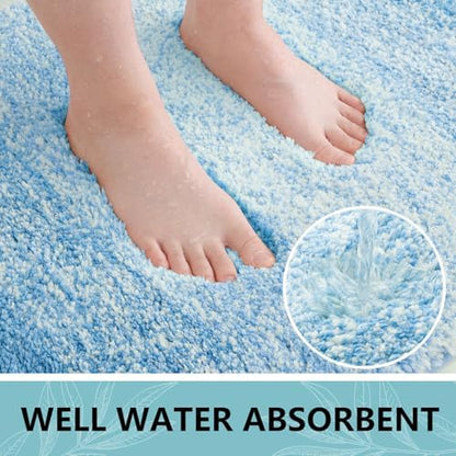 Arotive Microfiber Bathroom Rugs, Shaggy Soft Absorbent Bath Rug, 24x16