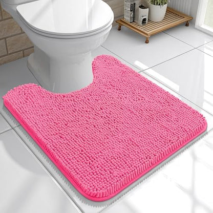 OLANLY Toilet Rugs U-Shaped 20x20, Soft Absorbent Chenille Contour Rugs