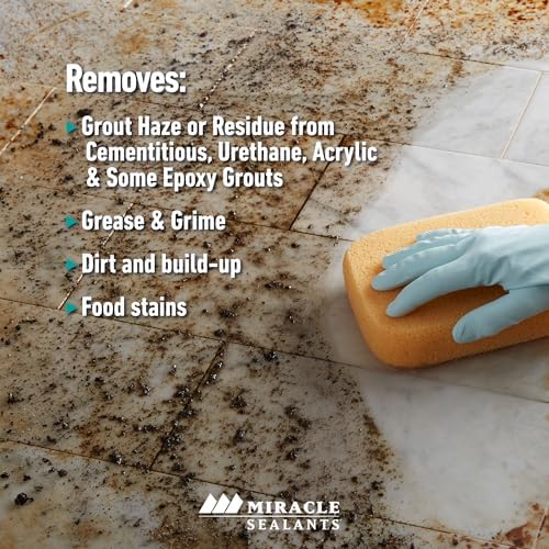 Miracle Sealants Heavy-Duty Non-Acidic Tile & Stone Cleaner, Quart, 6-Pack