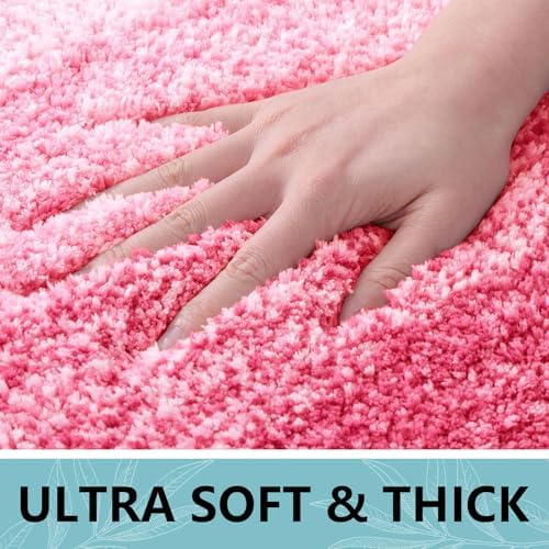 Arotive Microfiber Bathroom Rugs, Shaggy Soft Absorbent Bath Rug, 44x24
