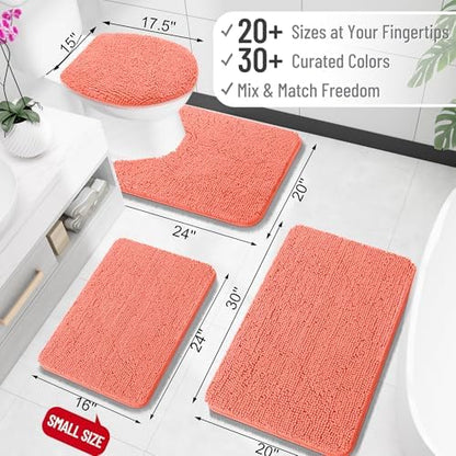OLANLY Bathroom Runner Rugs 40x24, Extra Soft Absorbent Chenille Bath Rugs