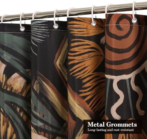 Dark Floral Shower Curtain, Vintage Botanical Boho Fabric Curtain, 36 x 72