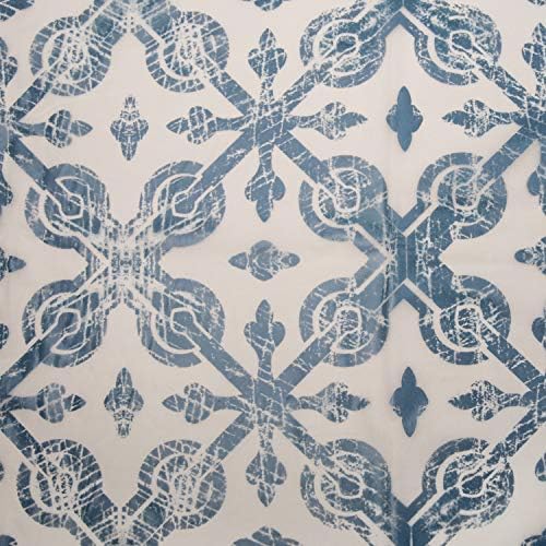 Bath Bliss 70” x 72” PEVA Shower Curtain | 12 Rust Proof Metal Grommets | Reinforced Header | Waterproof | Lisbon Design | Blue
