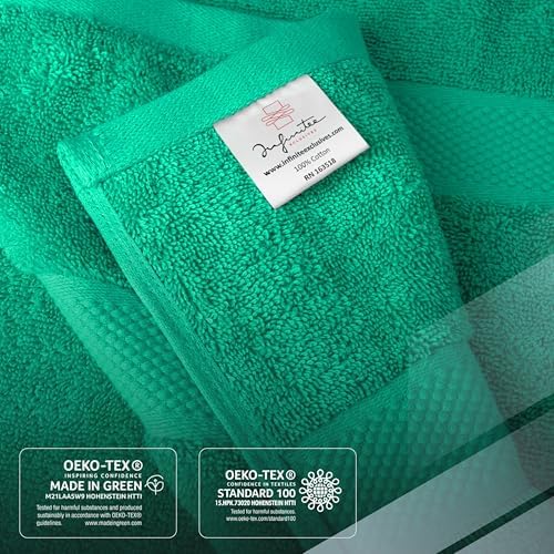 Infinitee Xclusives 100% Ring-Spun Cotton Bath Towels for Bathroom - Pack 4