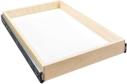 Sliding Pull-Out Shelf for Cabinets (Kitchen Cupboards, Pantry Drawers, Bathroom Storage etc.) 2 3/8" Tall - 21 3/4" Deep - Full-Extension Slides & Base Mounting - Clear Opening Width: (17.250" (1/4))