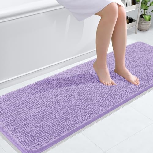 OLANLY Bathroom Runner Rugs 59x20, Extra Soft Absorbent Chenille Bath Rugs