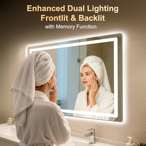 LED Bathroom Mirror, 40"x30" Bathroom Vanity Mirror with Lights