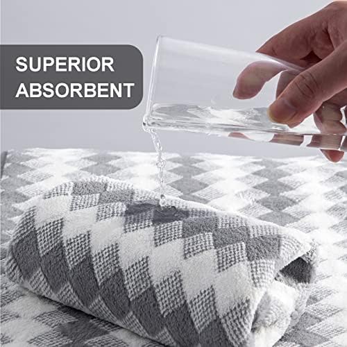 Gray Hand Towels Set 2 Pack-16“x31” Ultra Soft Microfibers Bathroom Towel Set Highly Absorbent Quick Dry Luxury Premium Towel Lightweight Cozy Durable Hand Towel Collection Hotel Spa Gym Kitchen