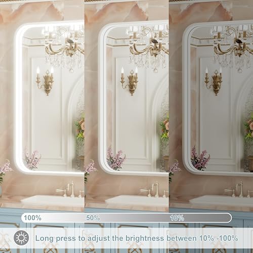 48"x36" Silver LED Bathroom Mirror,Adjust 3000K/4500K/6000K Light