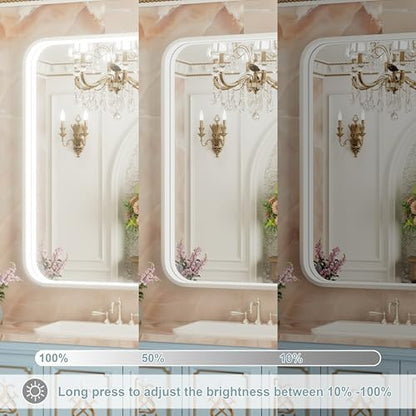 48"x36" Silver LED Bathroom Mirror,Adjust 3000K/4500K/6000K Light
