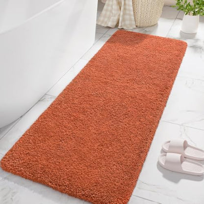 LOCHAS Bathroom Rug Runner 24x60 Inch, Bath Rugs Non Slip, Burnt Orange