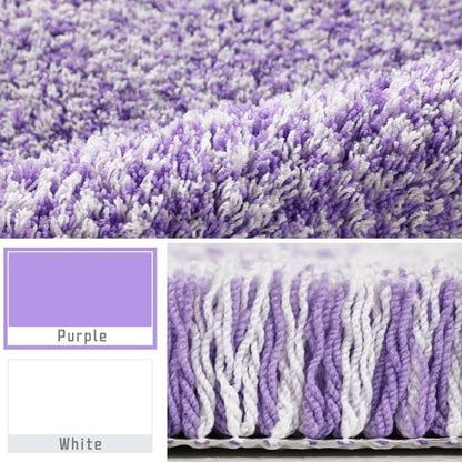 Yimobra Bath Rugs for Bathroom 32X20, Ultra Soft and Water Absorbent Bath Mats, Non Slip Plush Shower Mat Outside, Microfiber Thick Matts for Bathroom Floor/Tub, Machine Washable, Purple and White