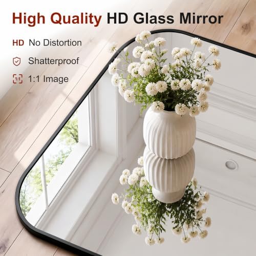 Bathroom Black Vanity Mirror for Over Sink, 36" x 24"