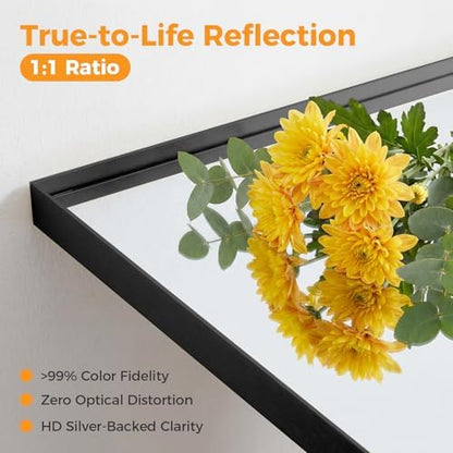 NEWBULIG 22"x30" Wall Mirror, Bathroom Mirrors for Over Sink, Black