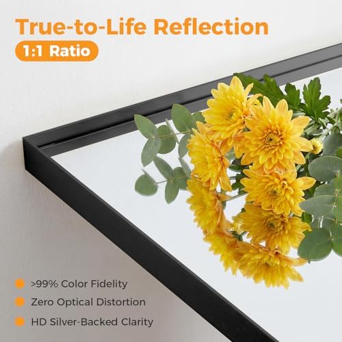 NEWBULIG 24"x36" Wall Mirror, Bathroom Mirrors for Over Sink, Black